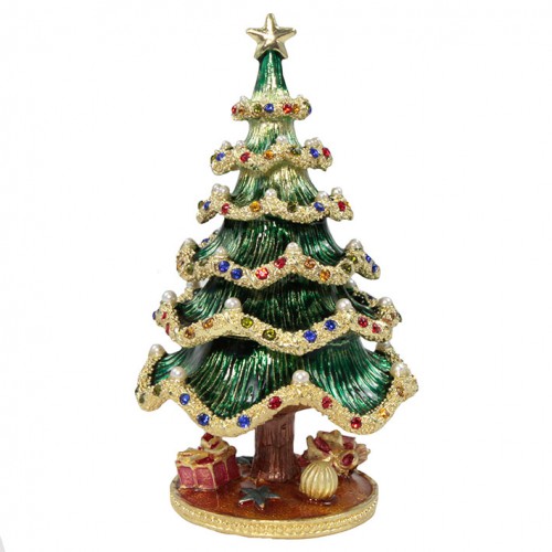 Сувенир шкатулка 1661BP в форме новогодней елки
