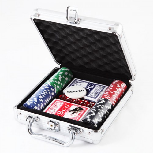 Набор для покера в алюминиевом кейсе - 100 фишек