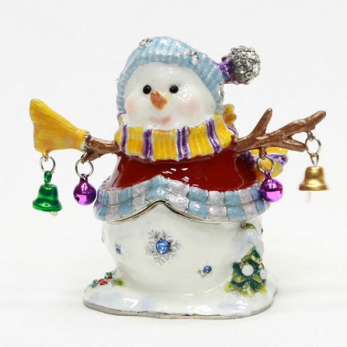 Шкатулка Снеговик с колокольчиками